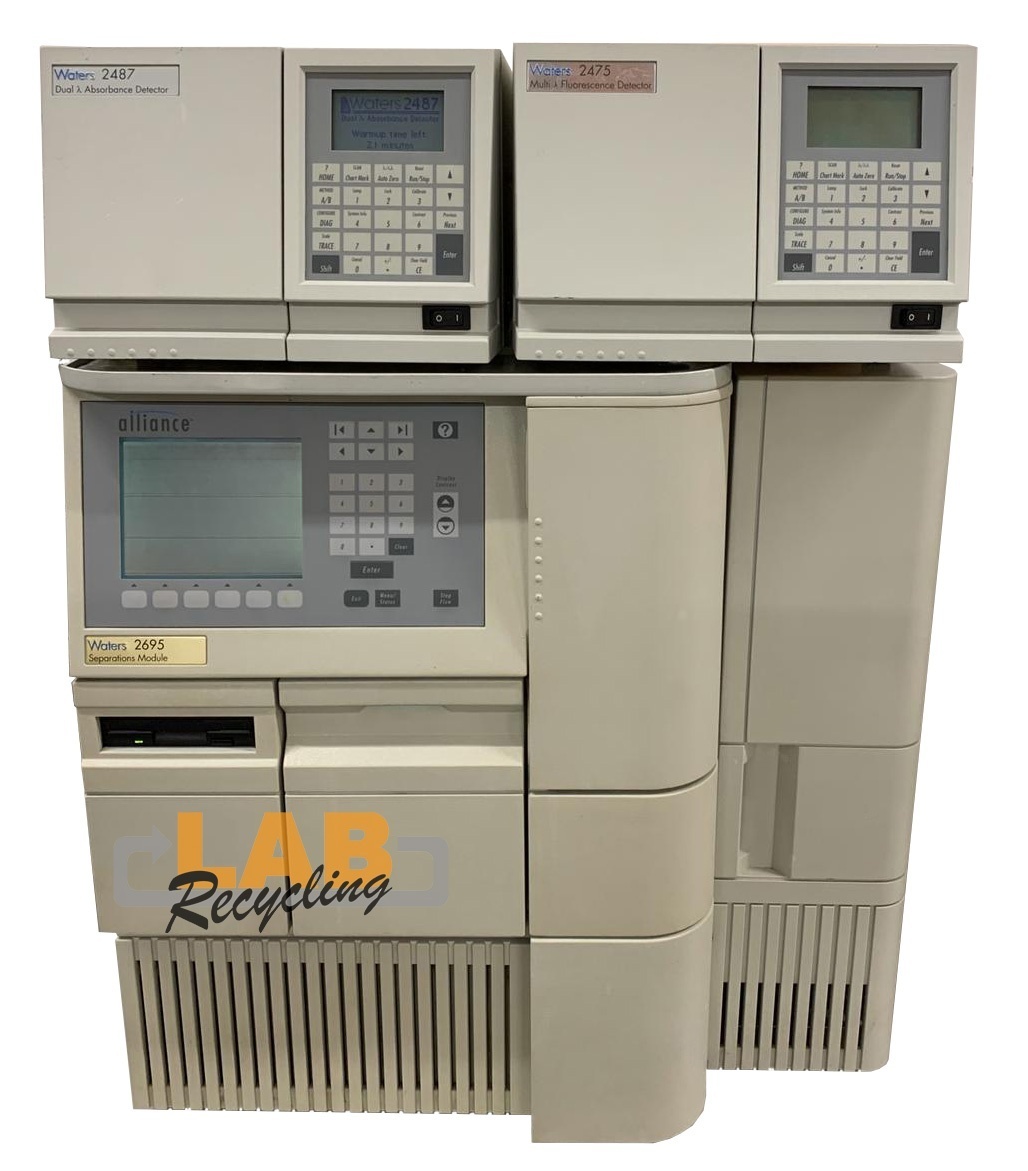 Hoofdafbeelding Waters Alliance 2695 HPLC System + 2487 UV-Vis Detector + 2475 Multi λ Fluorescence Detector