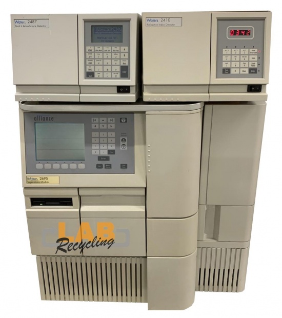 Waters Alliance 2695 HPLC systeem + 2487 Dual Absorbance Detector + 2410 RID
